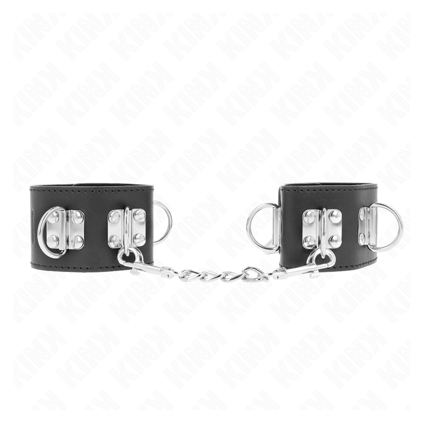 Kink - Multiposition Wrist Restraints With Padlock Closure Black Adjustable 16-23 Cm X 5.5 Cm