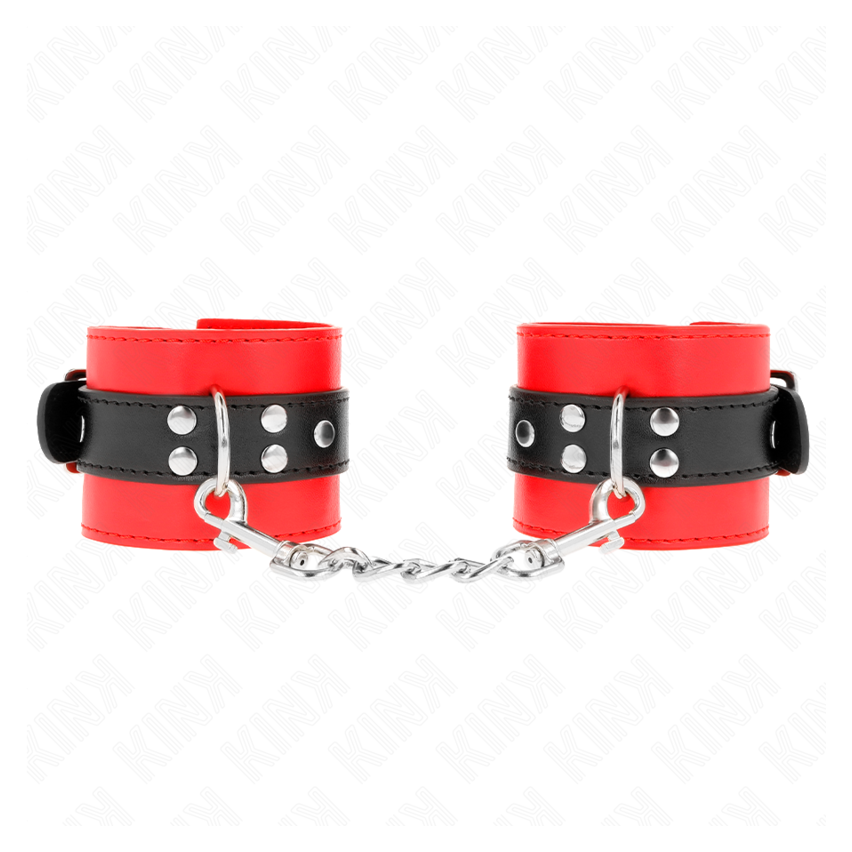 Kink - Wrist Restraints Red With Black Belt Adjustable 17-28 Cm X 6 Cm