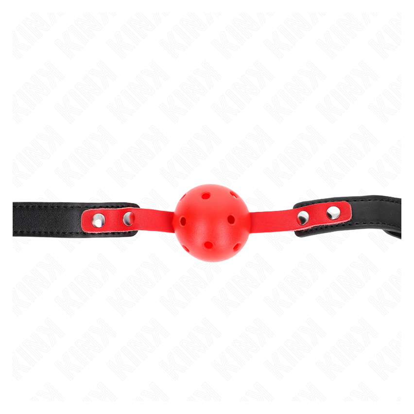 Kink - Red Hollow Hard Ball 4 Cm Gag Black Strap 60 X 2 Cm Adjustable 37-52 Cm