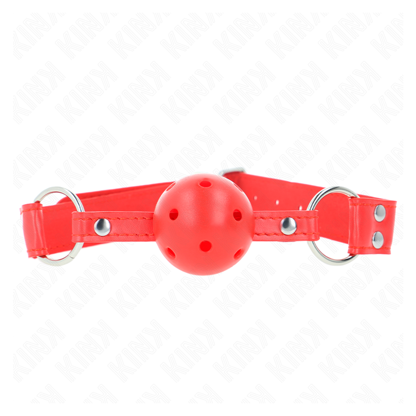 Kink - Complete Red Hollow Hard Ball Gag 62 X 2 Cm