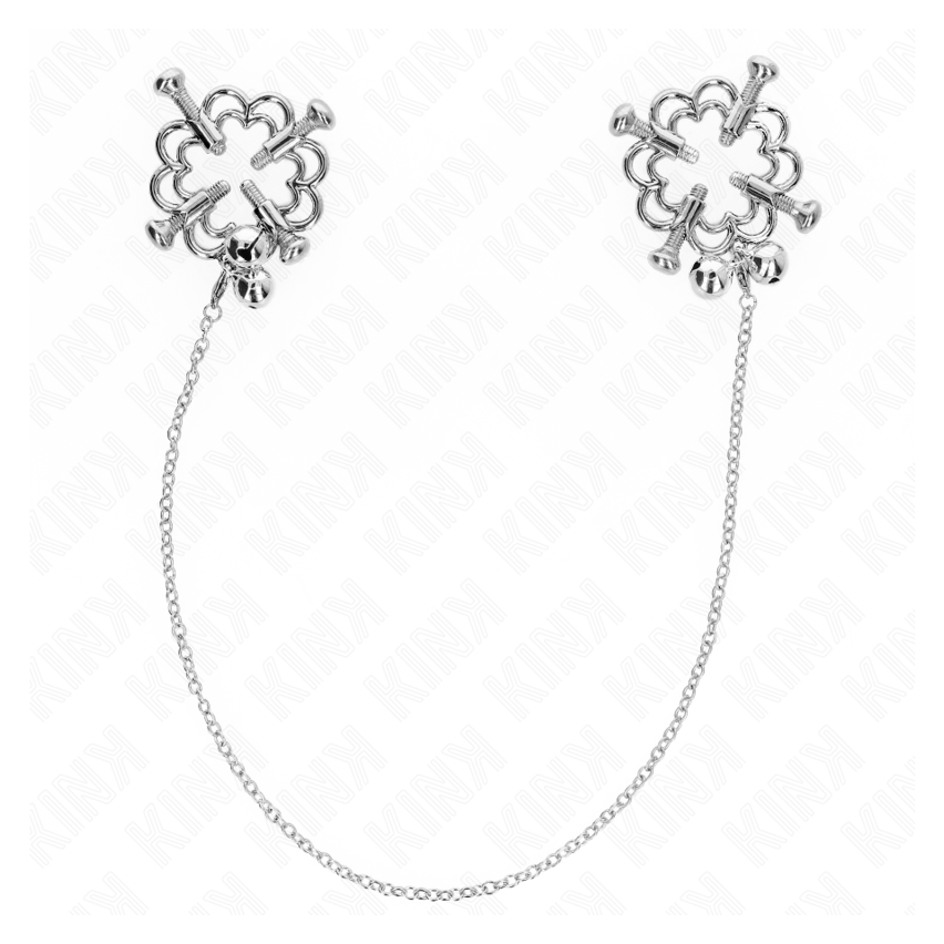 Kink - Metal Flower Nipple Clamps With Chain