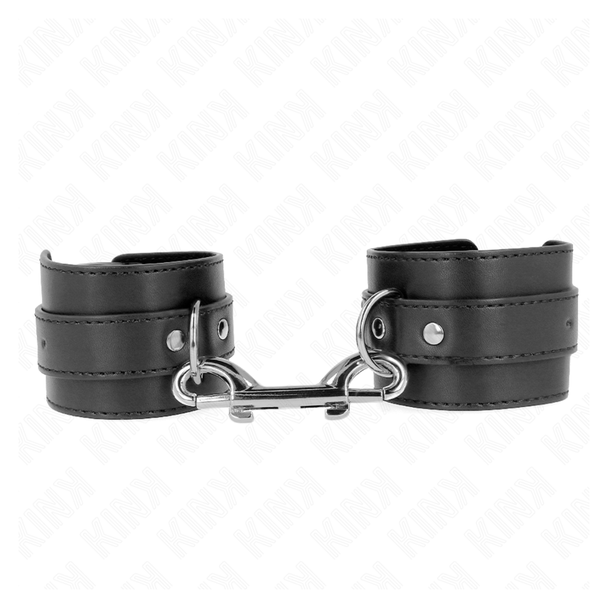 Kink - Wrist Restraints-single Rivet Row And Big Buckle Black Adjustable 17-28 Cm X 5 Cm