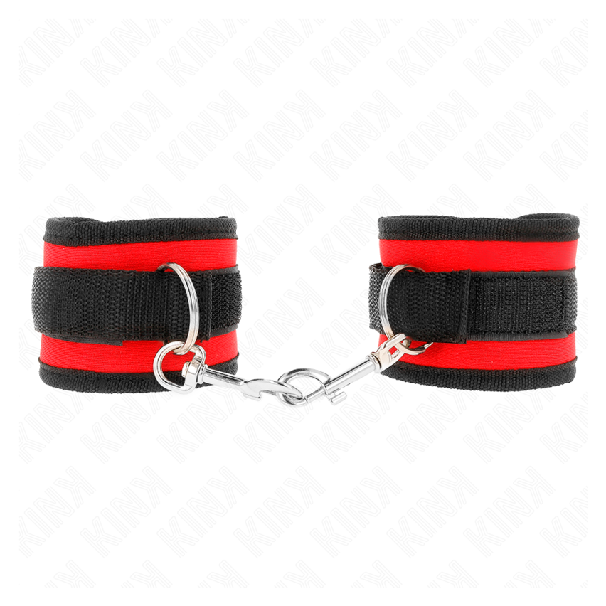 Kink - Nylon Bind Hook&loop Wrist Restraints Red-black Model 2 Adjustable 18-35 Cm X 6 Cm