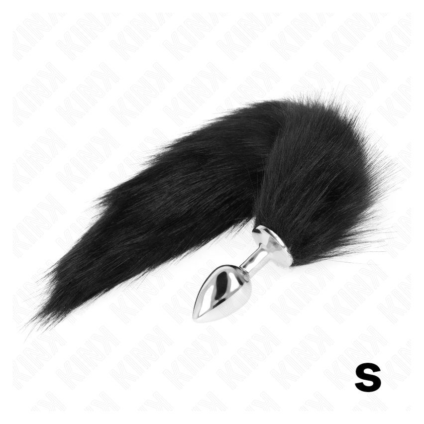 Kink - Anal Plug Size S 7 X 3 Cm With Synthetic Tail 40 Cm Black