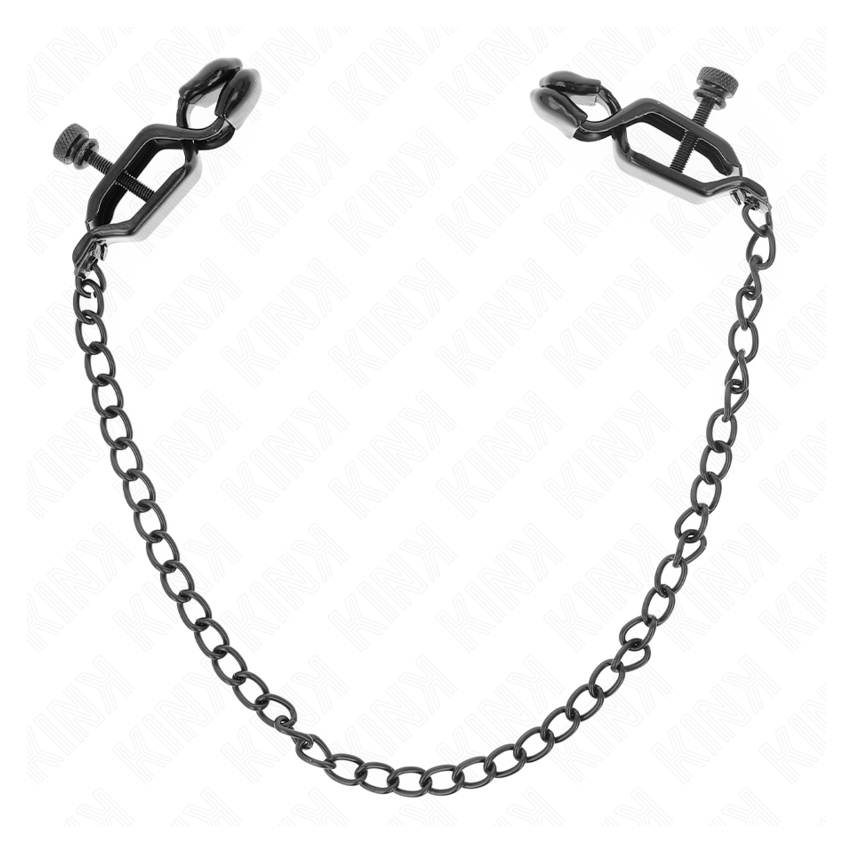 Kink - Flat Chain Nipple Clamps Black 30 Cm