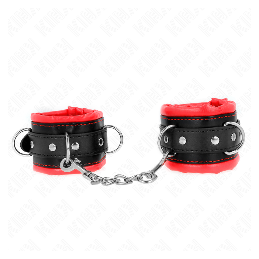 Kink - Heavy Wrist Restraints With Red Fur Lined Adjustable 20-30 Cm X 6 Cm