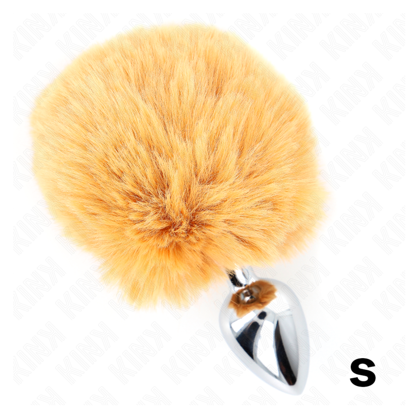 Kink - Stainless Steel Plug 7 X 3 Cm With Beige Faux Fur Rabbit Tail 8 Cm