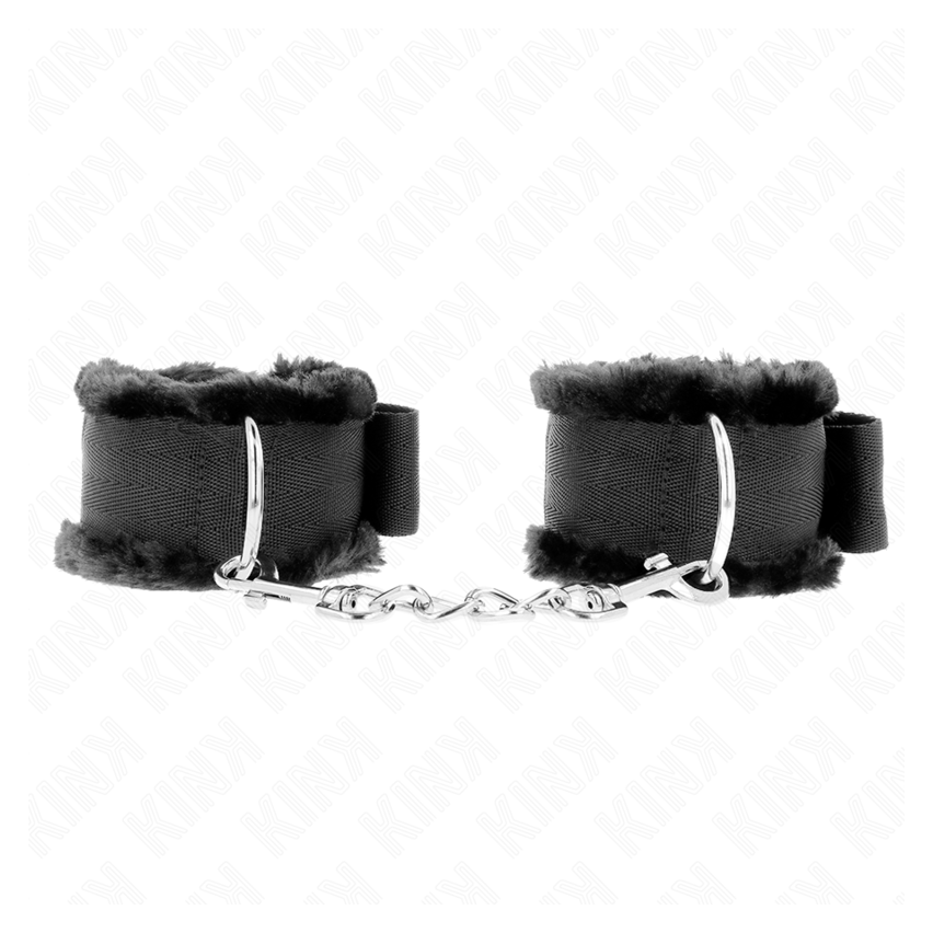 Kink - Furry Lined Wrist Restraints Black Adjustable 17-31 Cm X 7 Cm