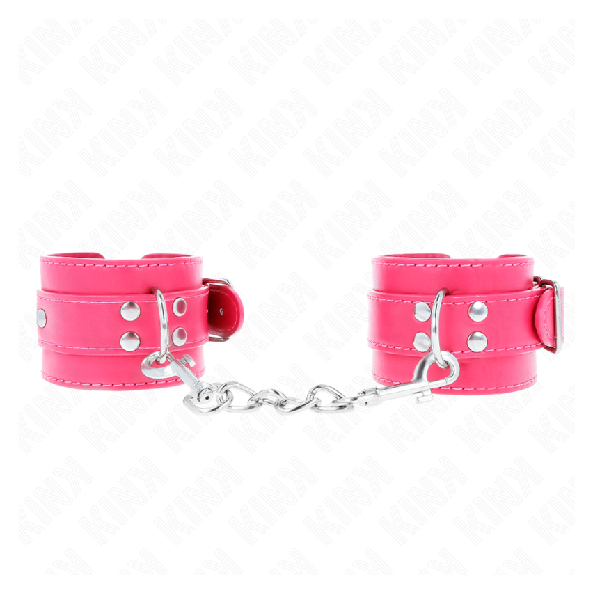 Kink - Wrist Restraints Raspberry Rose With Raspberry Rose Lining Adjustable 20-28 Cm X 5.5 Cm