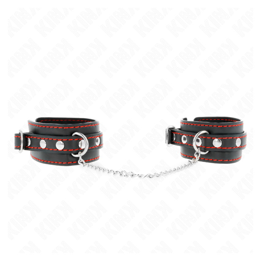 Kink - Small Wrist Restraints Black With Red Lining Adjustable 14-24 Cm X 3.5 Cm