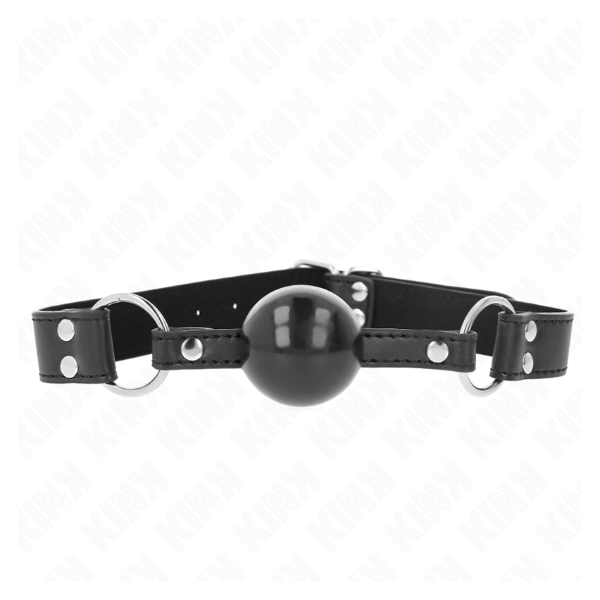 Kink - Soft And Solid Ball 4 Cm Gag With Leatherette Strap 62 X 2.5 Cm Adjustable 42-58 Cm