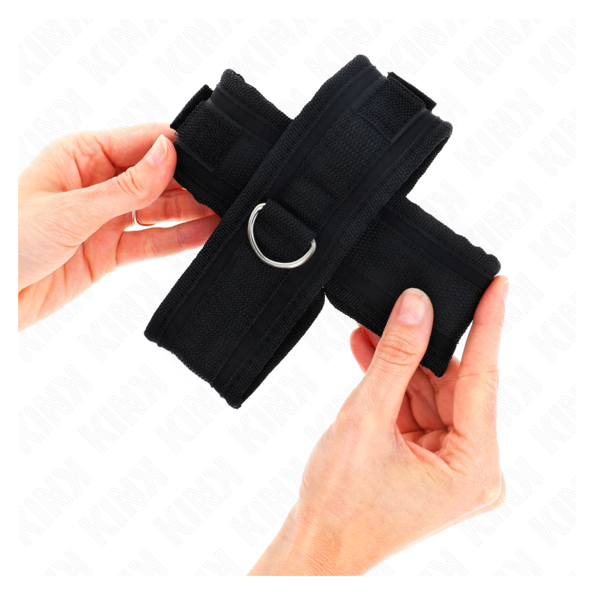 Kink - Cross Cuffs Black 34 X 5.5 Cm