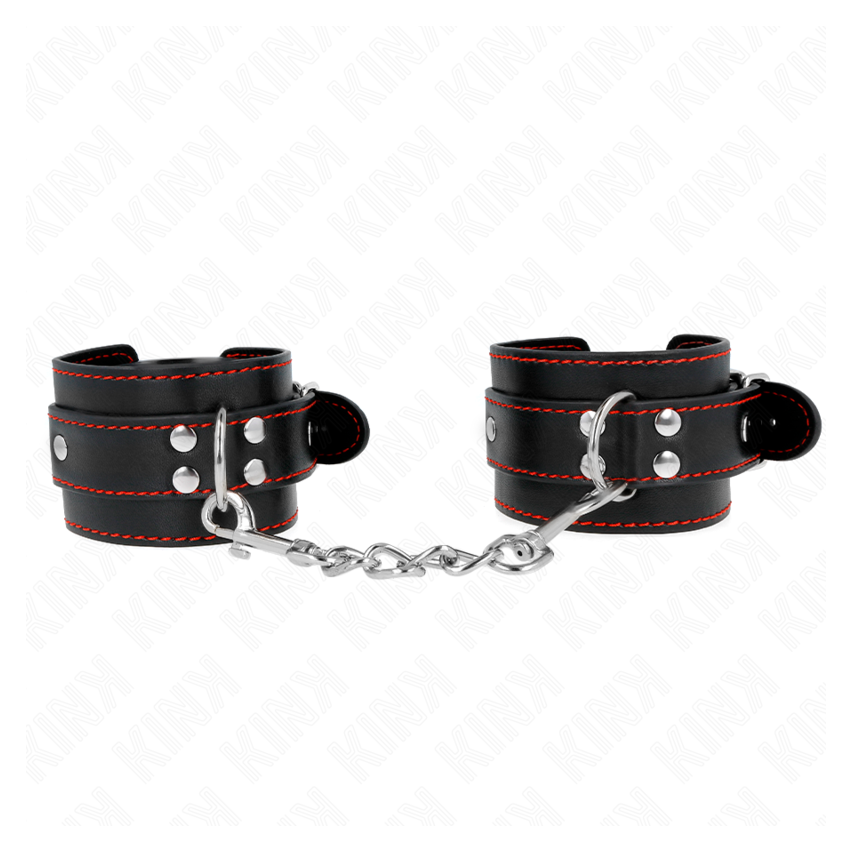 Kink - Wrist Restraints Black With Red Lining Adjustable 20-28 Cm X 5.5 Cm