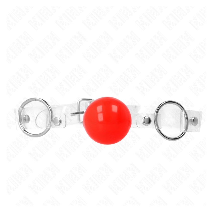 Kink - Red Transparent Pvc Ball 4 Cm Gag Adjustable