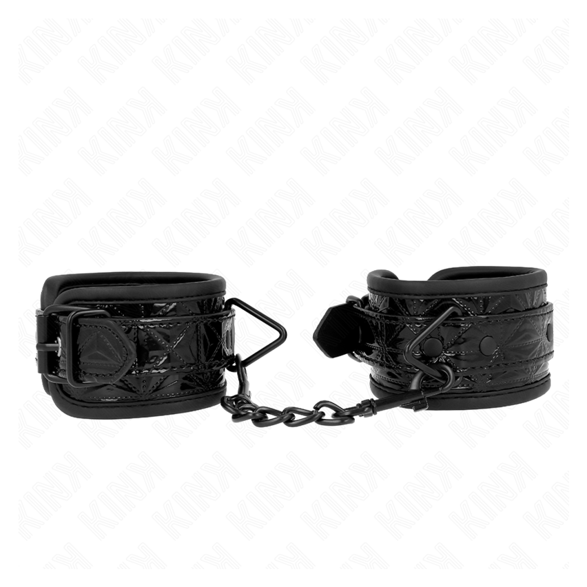 Kink - Diamond Pattern Wrist Restraints Black Adjustable 17-26 Cm X 5.5 Cm