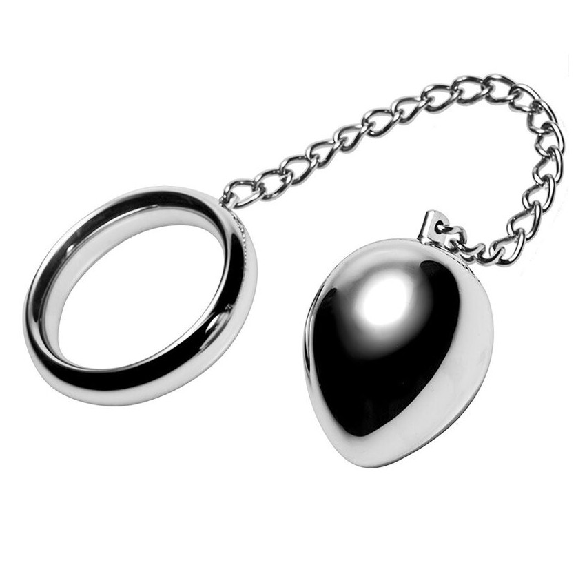 Metal Hard - Cock Ring 45mm + Chain With Metal Ball