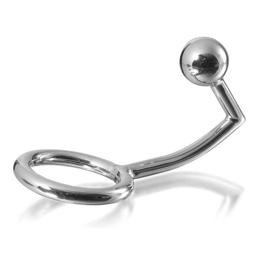 Metal Hard - Cock Ring Ring With Anal Intruder Hook 45mm