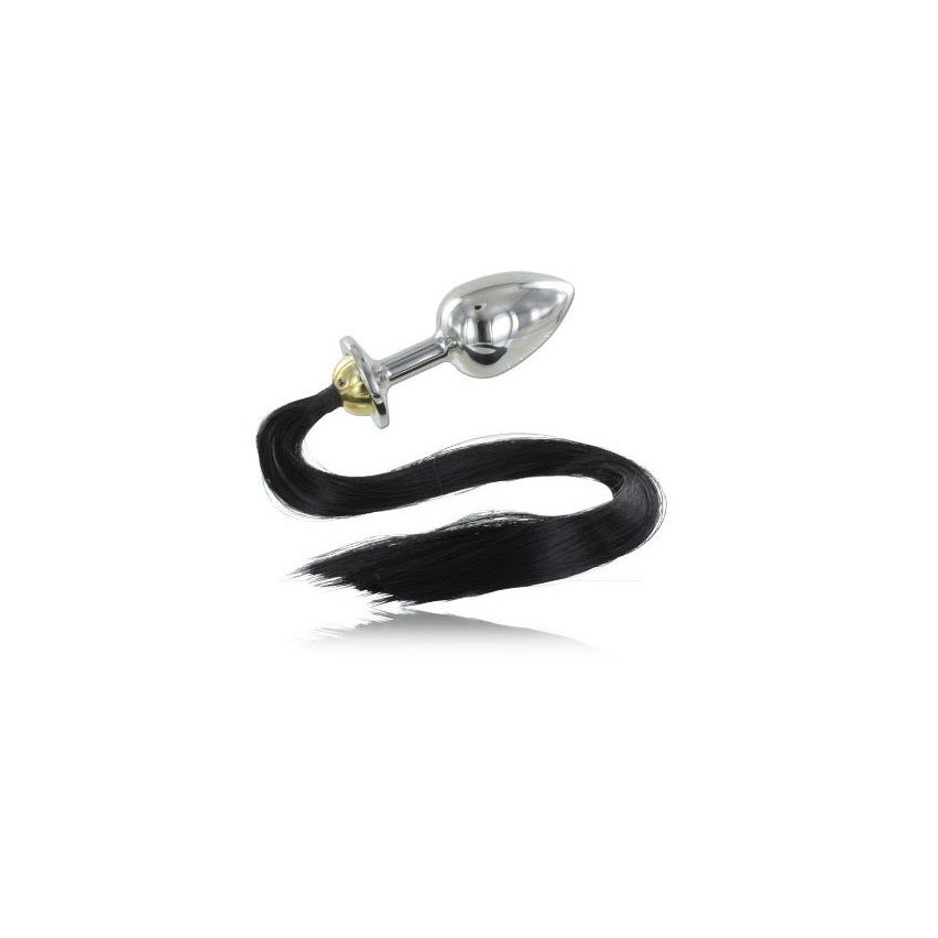 Metal Hard - Steel Anal Plug With Tail 8.89cm