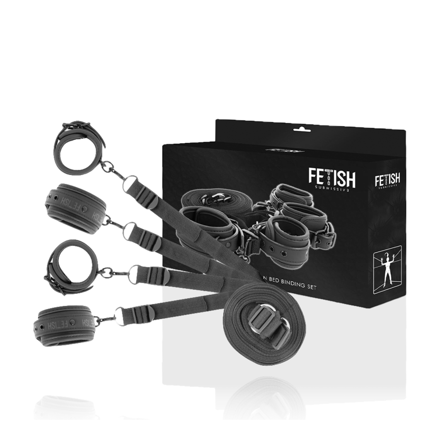 Fetish Submissive - Set Of Handcuffs And Ties With Noprene Lining