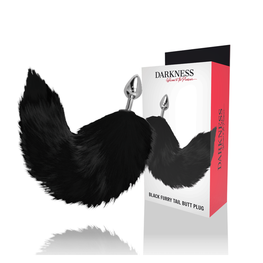 Darkness - Silver Anal Plug 8 Cm With Black Tail