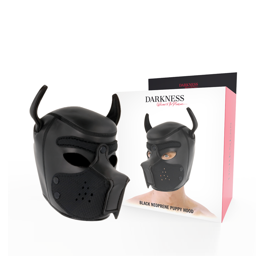 Darkness - Neoprene Dog Mask With Removable Muzzle M