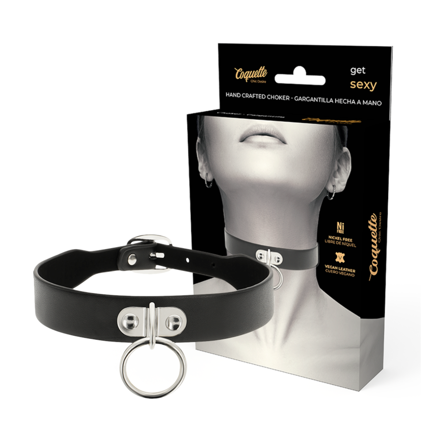 Coquette Chic Desire - Vegan Leather Necklace Woman Fetish Accessory