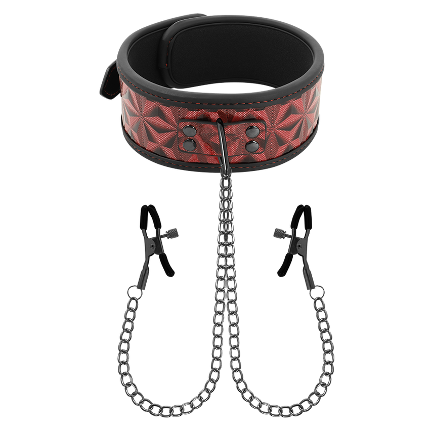 Begme - Red Edition Collar With Nipple Clamps With Neoprene Lining