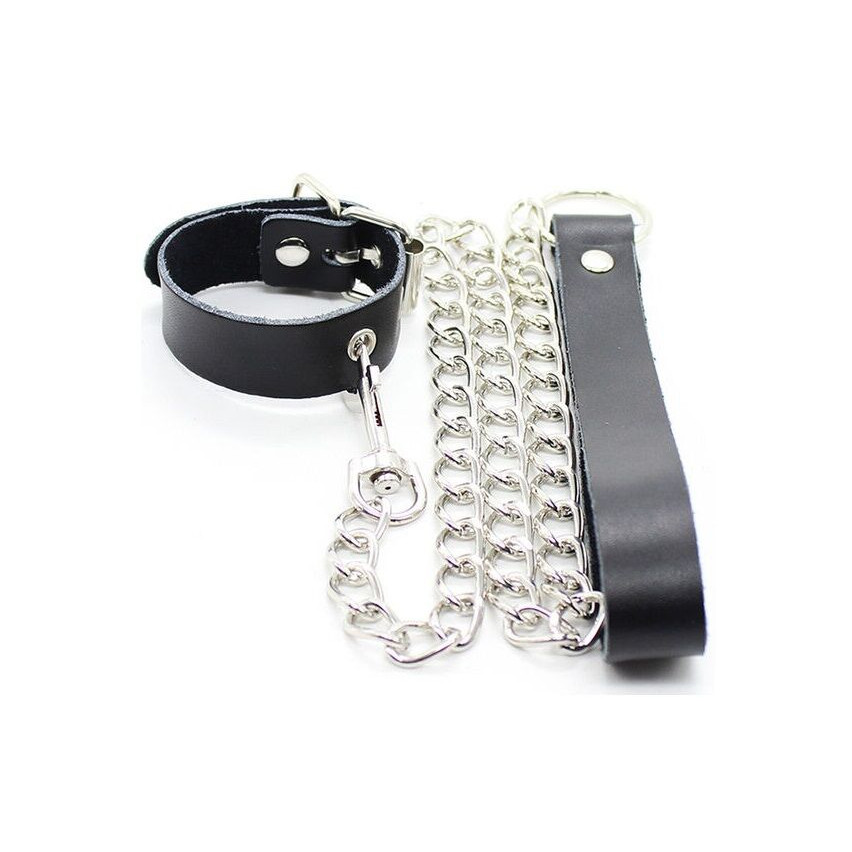 Ohmama Fetish - Penis Necklace And Leather Strap With Metal Chain