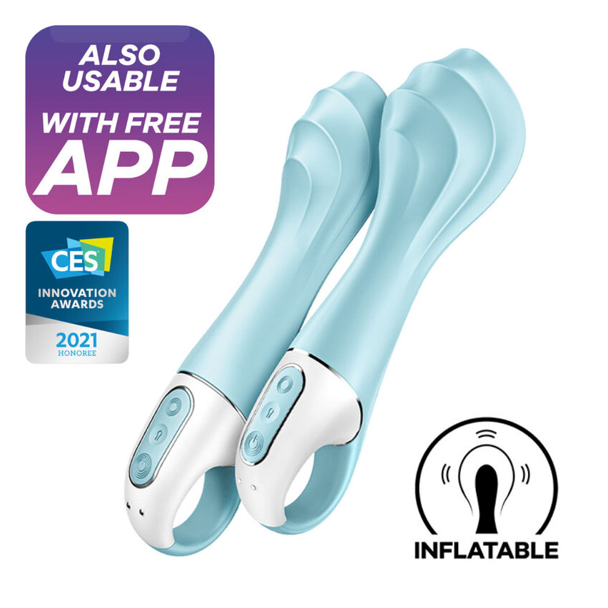 Satisfyer - Air Pump Vibrator 5+ Inflatable G-spot Vibrator App Blue