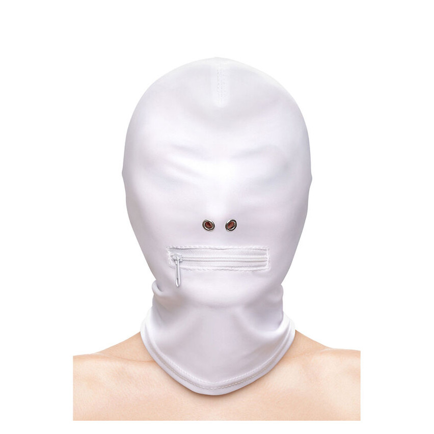 Ns Novelties - Fetish & Fashion Closed Zippered Mouth Hood Nylon White