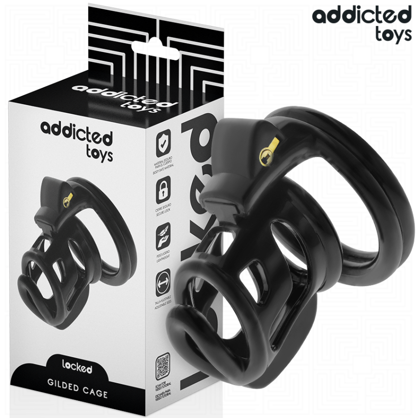 Addicted Toys Locked - Gilden Cage Silicone Penis Cage 8.5 Cm