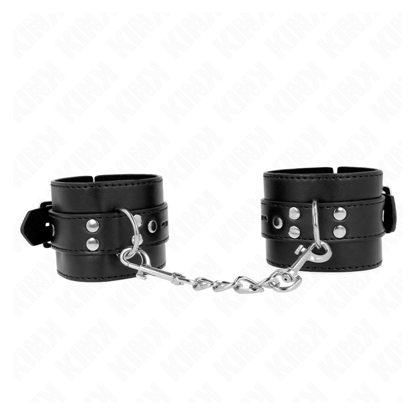 Kink - Wrist Restraints Black With Black Belt Adjustable 17-28 Cm X 6 Cm