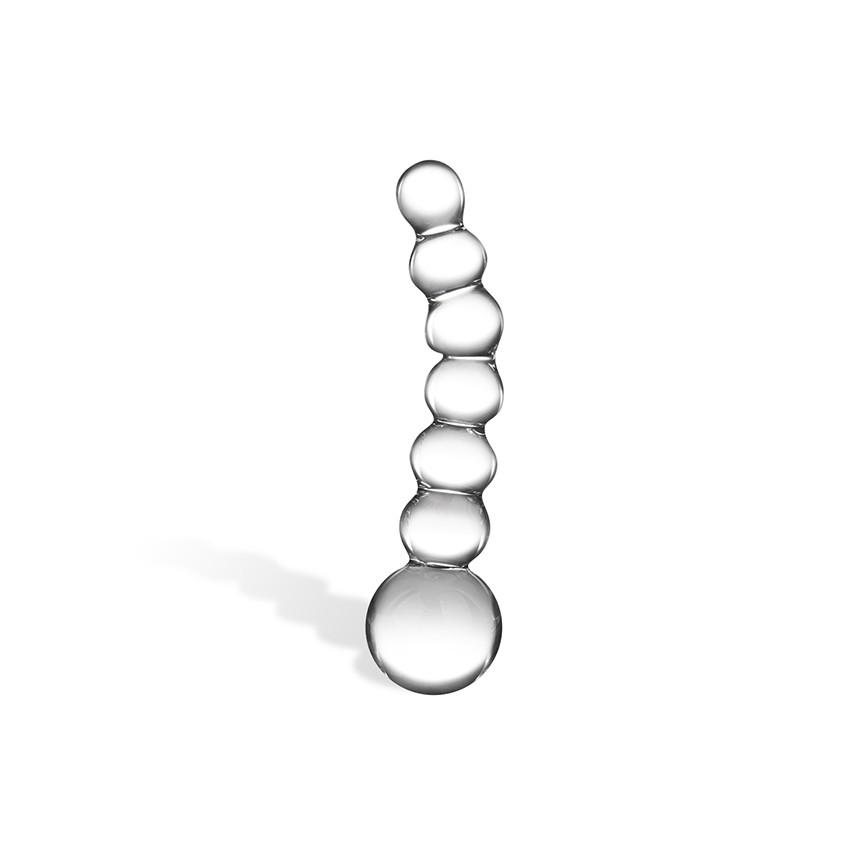 Glas - Curved Glass Beaded Dildo