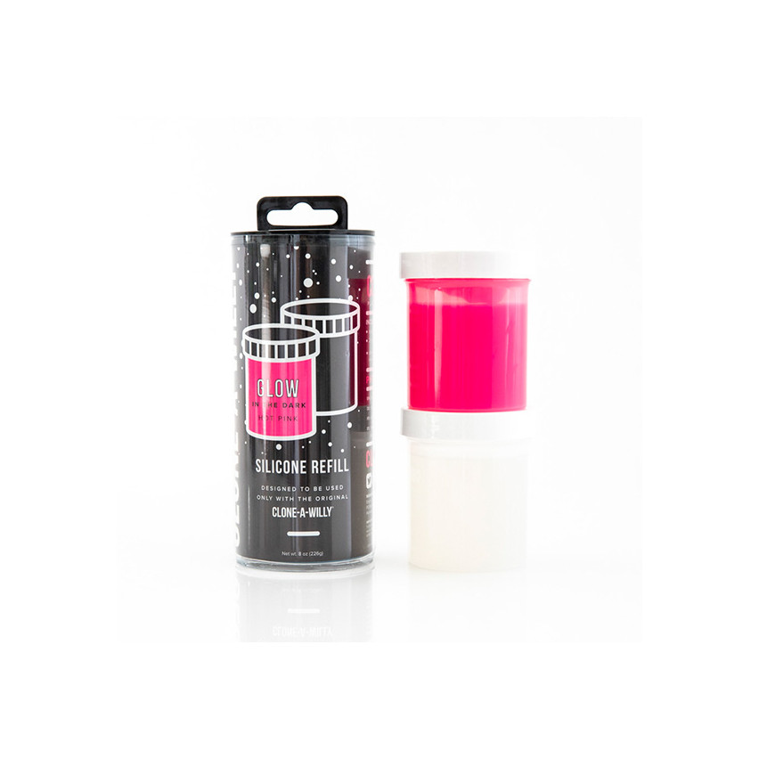 Clone-a-willy - Refill Glow In The Dark Hot Pink Silicone