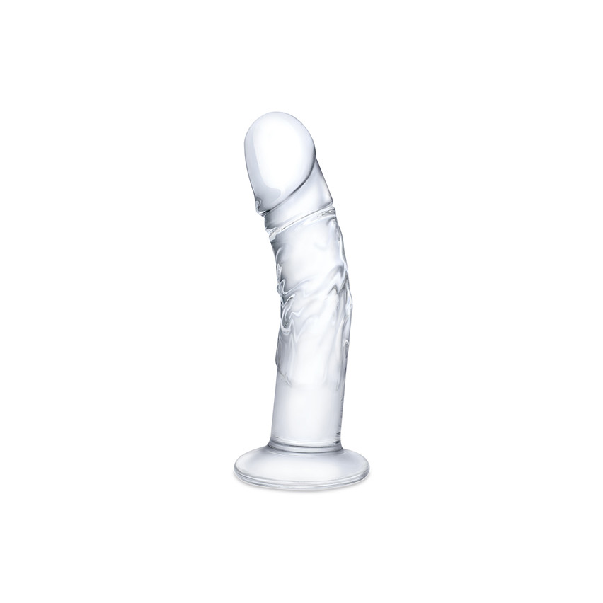 Glas - Curved Realistic Glass Dildo With Veins