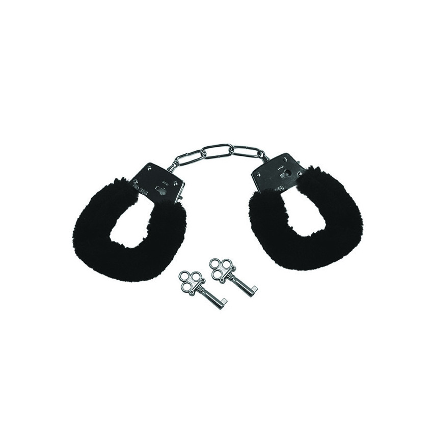 Sportsheets - Sex & Mischief Furry Handcuffs Black