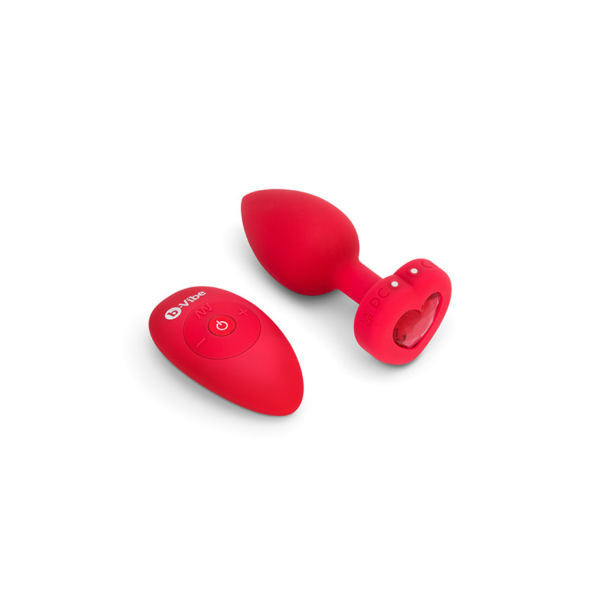 B-vibe - Vibrating Heart Plug M/l Red