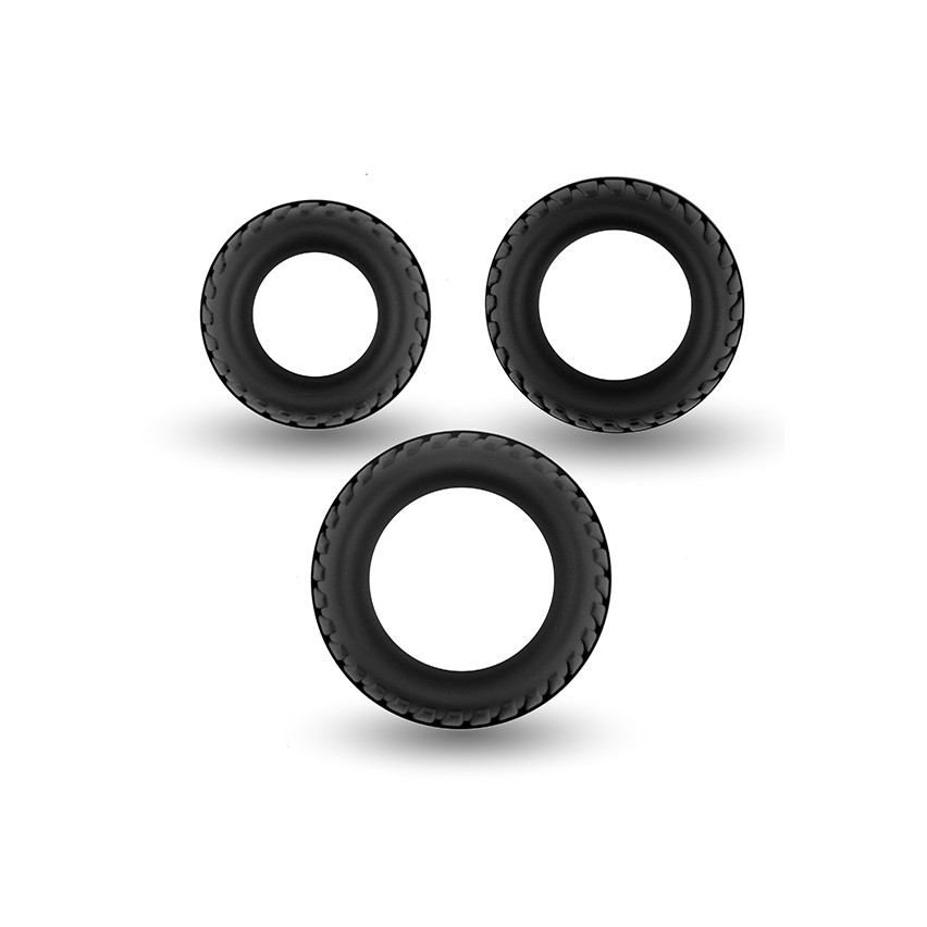 Velv'or - Rooster Floki Pack Set Of Sturdy Looking Cock Ring Black