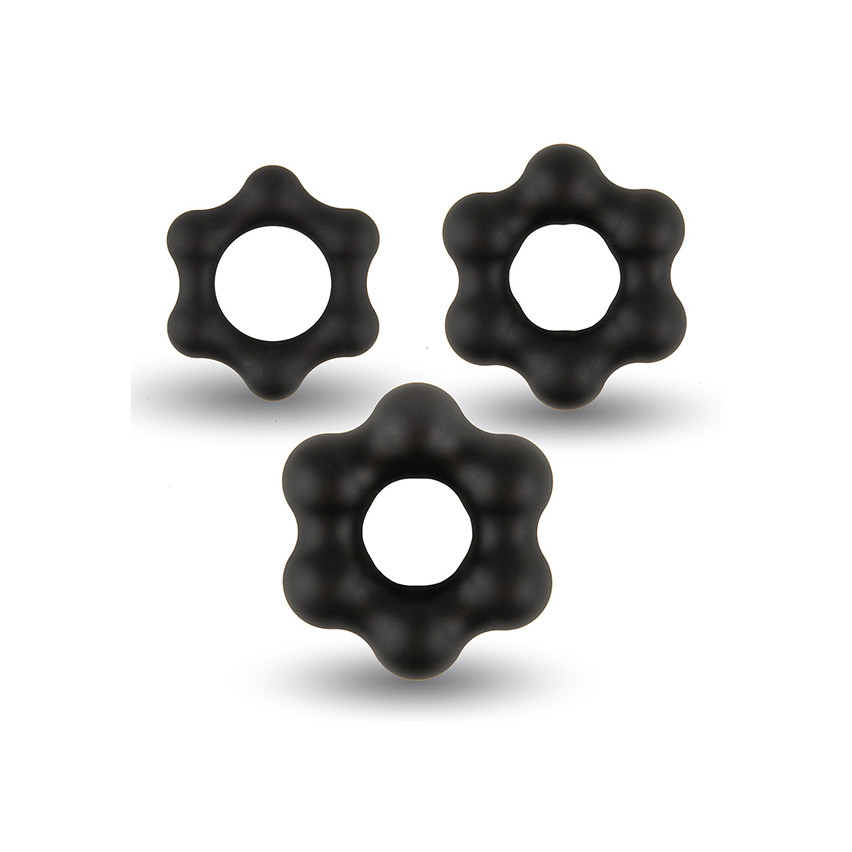 Velv'or - Rooster Milo Pack Set Of Robust Cock Rings Black